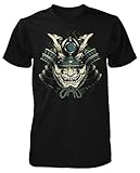 Ärmel Shogun Mask T-Shirt Samurai Japan Tradition Schwertkampf Vintage Maske Face Kult