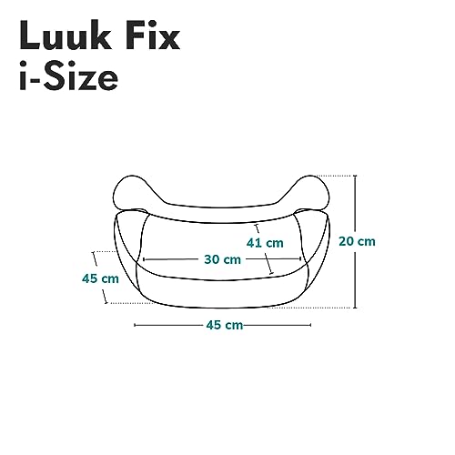 LIONELO LUUK FIX i-Size Kindersitzerhöhung mit ISOFIX, von 22 bis 36 kg/ 125 – 150 cm, Gruppe 2 und 3, Bequeme Armlehne und Sitz, Abnehmbarer Bezug