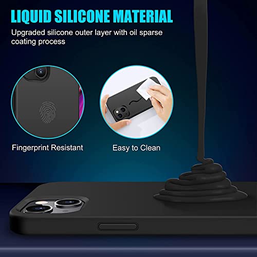 Image of MIDOS Back Cover Compatible with iPhone 14 Plus Case Liquid Silicone Full Protection Shock Proof Back Cover for iPhone 14 Plus (2022) 6.7 inch (Black)