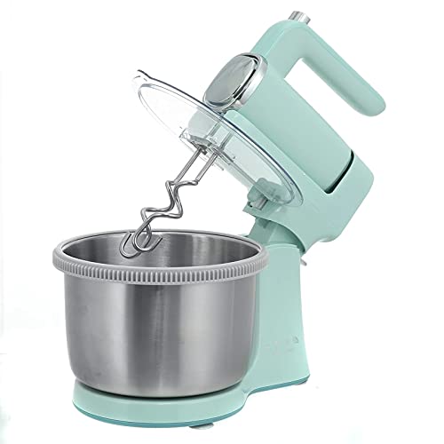 QuRRong Küchenmaschine Lebensmittel Mixer Creme Ei Whisk 9 Gänge Mit 304 Edelstahl-Rotationsröster für Frosting Baiser…