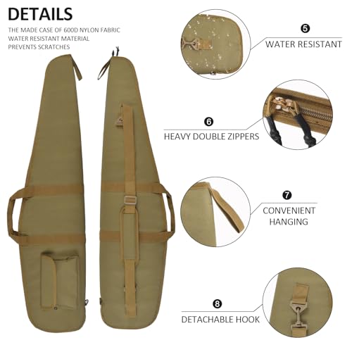 AUMTISC Soft Hunting Gear Case, Outdoor Carrying Bag, Tactical Equipment Cases for Scoped with Adjustable Shoulder Sling and Pocket, Khaki 48 by AUMTISC - Image 6