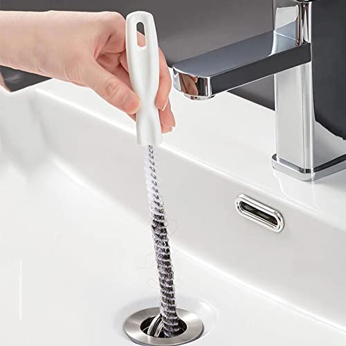 Cepillo Destapacaños para Baño, Cepillo Espiral Flexible para Limpiar Desagües, Tubos y Sifones, Herramienta para Eliminar Tapones y Obstrucciones miniatura 2