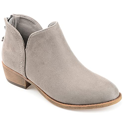 Journee Collection Womens Livvy Boot With Side Split Detail And Back Zipper Closure With Tassel, Grey, 6.5 #TOP6