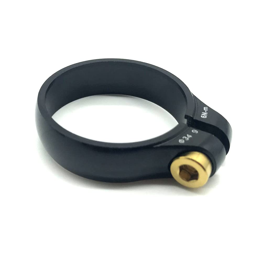 Zhangshumin Golden 34.9 Bike Seat Clamp Road Bicycle Seat Post Clamp Super Light Titanium Alloy Saddle Mtb Bike For 27.2/31.8/31.6/34.9Mm Seatpost Clamps Seat Post Clamp(Golden 34.9)