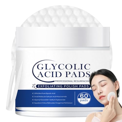 Glykolsäure Peel Pads,Zero Pore Pads - 60PCS Peeling Gesicht - Glycolic Acid Toner Pa ds Korean Skincare - Gesichtspeeling für Gesicht dunkle Flecken, Akne und Reduziert Feine Linien, Falten