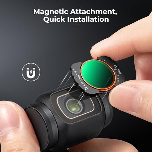 K&F CONCEPT magnetisches ND Filter, kompatibel mit DJI Osmo Pocket 3, Variabler ND Filter ND2-ND32, 1-5 Blendenstufen Graufilter, Osmo Pocket 3 Zubehör (Aluminiumrahmen)