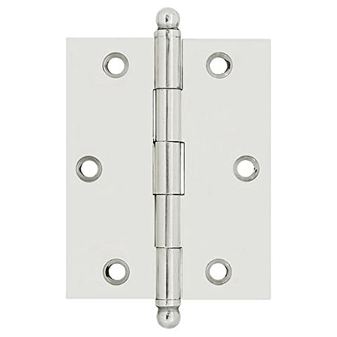 IDH by St. Simons 82520-014 Professional Grade Quality Solid Brass 2-1/2" x 2" Cabinet Hinges (Pair), Bright Nickel, 2-1/2 x 2-Inch Cover