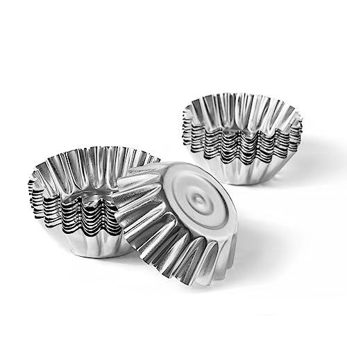 Muffin Cups for Kitchen Baking 2.36 Inch - 20 Pcs Metal Сupcake Baking Сups - Reusable Mini Tart Tins and Cupcake