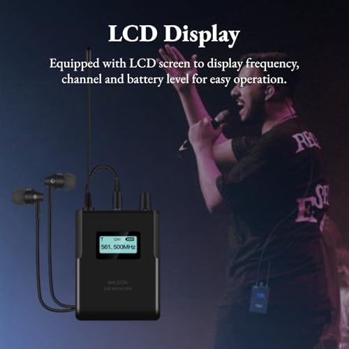 Radio receptor portátil Diyeeni 526-535Mhz con pantalla LCD y auriculares miniatura 3