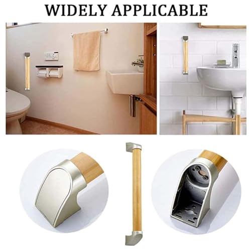 Barra de agarre para seguridad en el baño, mango de ducha de madera para personas mayores, riel de apoyo antideslizante para ancianos y discapacitados, barra de equilibrio de 50 cm para uso asistido