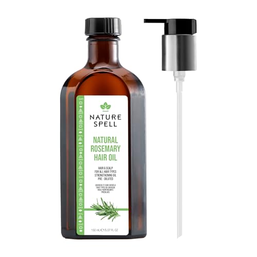 Nature Spell Rosemary Oil for Hair Growth with Pump Dispenser, 5.07 Fl Oz