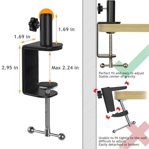 Razer Seiren Mini Boom Arm Mic Stand with Pop Filter, Shock Mount, Upgraded Heavy Duty Clamp, Adjustable Suspension Scissor Boom Arm Stand for Razer Seiren Mini USB Streaming Microphone Frgyee - Image 5