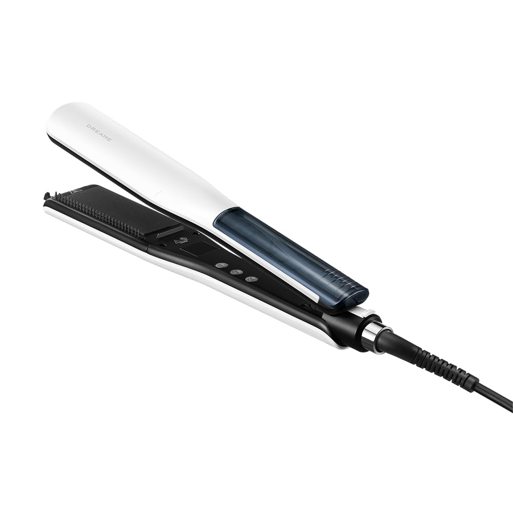 DREAME AuraSteam Straight, Lisseur vapeur à double rangée | Lissage et boucles, plaques larges 3D, réservoir amovible de 20 ml et 5 températures jusqu’à 220 °C