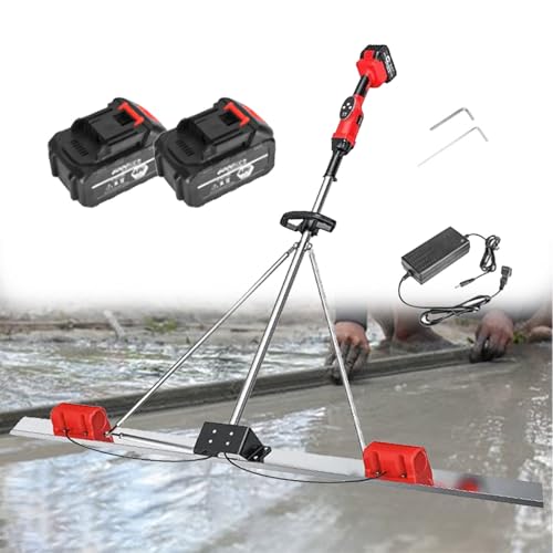 Kit Vibratore Elettrico A Batteria Per Massetti In Calcestruzzo, Kit Vibrante Per Massetti In Calcestruzzo Di Potenza Con Impostazione A 9 Velocità, Asta Di Prolunga In Acciaio Inox 2*Battery-1.5M