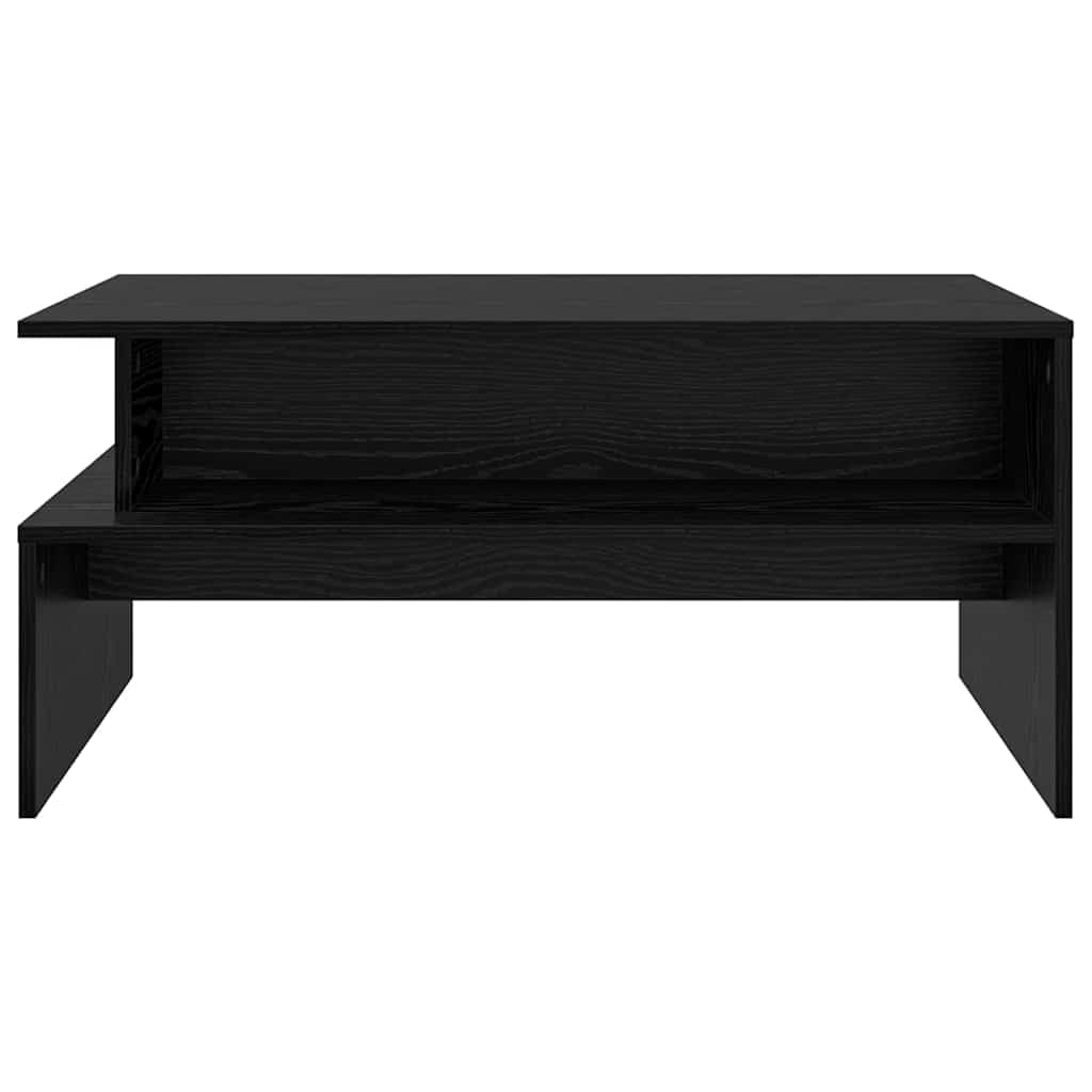 Mesa de centro de roble negro, 90 × 55 × 42,5 cm, 1 estante, 75 kg, para salón, oficina en casa