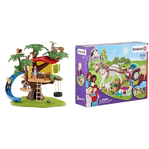 SCHLEICH 42408 Farm World Spielset - Abenteuer Baumhaus, Spielzeug ab 3 Jahren,40 x 34, 5 x 10, 5 cm & 42467 Horse Club…