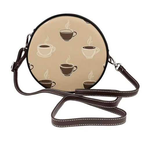 Sac à main en cuir végétalien aquarelle café avec sangle réglable femme