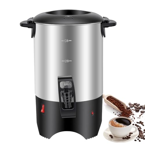 JAYGOVAN 5L Coffee Urn 30 Cups, 304 Stainless Steel Hot Water Urn Beverage Dispenser with Percolator Quick Brewing Hot Beverage & Hot Cafe Dispenser Electric Coffee Maker Urn for Party, Home, Catering