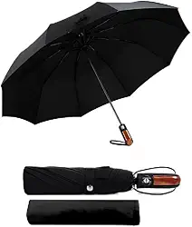 Guarda Chuva Reforçado Automático ao Abrir Modelo Compacto Resistente Ao Vento Cabe Na Bolsa e Mochila - Premium