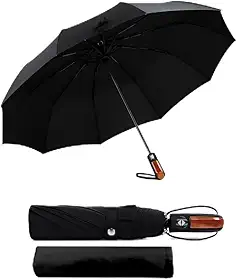 Guarda Chuva Reforçado Automático ao Abrir Modelo Compacto Resistente Ao Vento Cabe Na Bolsa e Mochila - Premium