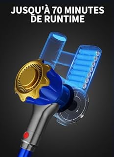 Aspirateur Balai sans Fil 450W/40KPA, 50 Minutes Autonomie Aspirateur sans Fil Puissant avec Écran Intelligent, aspirateur Balai Puissant pour Les Poils d'animaux/Tapis/Sols Durs,2024 Dernier Modèle