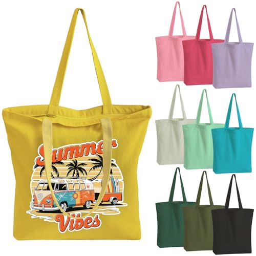 OLSUNOR 10-Pack Canvas Tote Bags