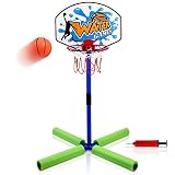 ⚽🏀Juguetes de Interior al Aire Libre: -- Altura: La tiro baloncesto canasta para niños pequeños es bastante resistente y fácil de montar y desmontar. Fácil de llevar a la playa, piscina y jardín, etc. El buen tamaño y la buena estabilidad se pueden jugar fácilmente en interiores durante mucho tiempo.