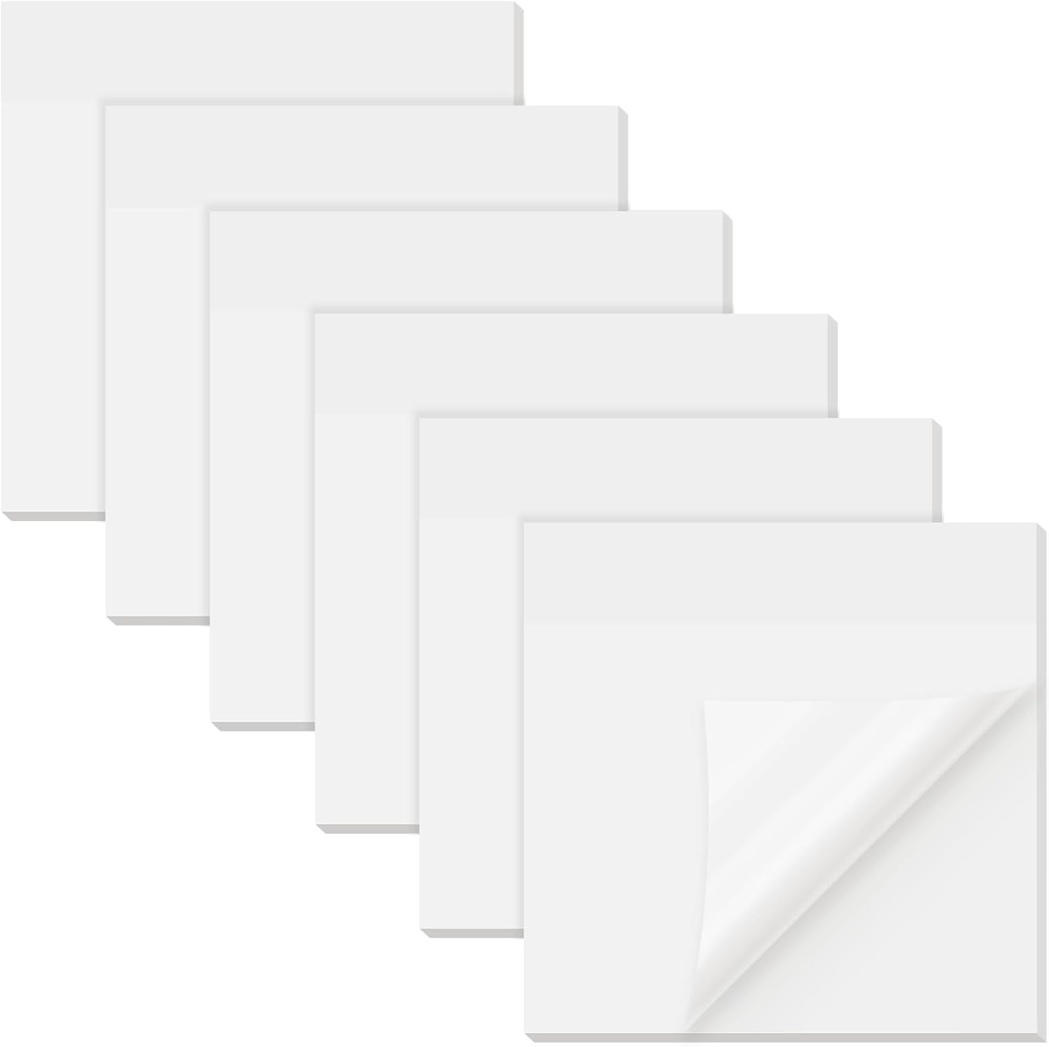 EUSOAR Translucent Sticky Notes, 300 Sheets 3x3 Inch Neon White See Through Sticky Notes Clear, Translucent Adhesive Note Bible Page Flags Stickers Note Pads Message Reminder for Home Office Work
