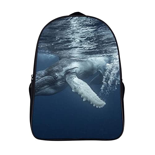 Sac à dos baleine pour adolescents et enfants au design mode et cool unisexe (40x28x16cm)