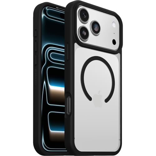 Image of OtterBox React MagSafe Case for iPhone 17 Pro Max, Clear /Black | Shockproof, Drop-Proof, Ultra-Slim Protective Thin Case, Tested to Military Standard