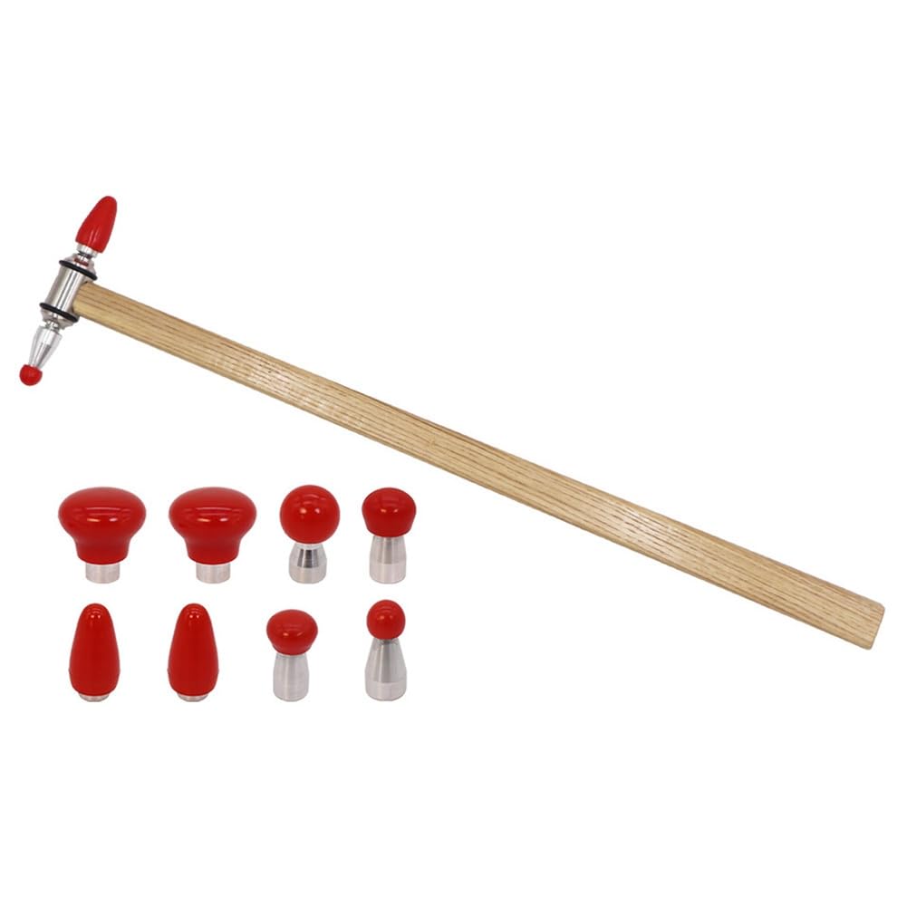 Aundhegrtt As Shown Car Dented Repair Tool 1 Set Car Body Dent Repair Hammer With 8 Interchangeable Heads