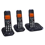 Annadue Schnurloses Telefon mit Anrufbeantworter, Erweiterter Anrufblock, Lautstärkerei, Zweisprachiger Anrufer ID, Einfach zu Lesen mit Hohem Kontrastierendes Display (EU-Stecker)
