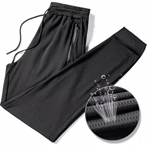 Men's Sports Pants Mesh Summer Thin Ice Silk Pant Loose Workout Running Cropped Pant Nine-Point Pants2