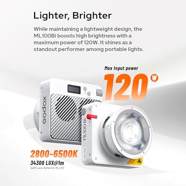 Godox ML100Bi Kit2 карманный светодиодный видеосвет 120 Вт двухцветный заполняющий свет для фотографии 2800K-6500K CRI97 TLCI98 управление приложением 11 световых эффектов поддержка Godox