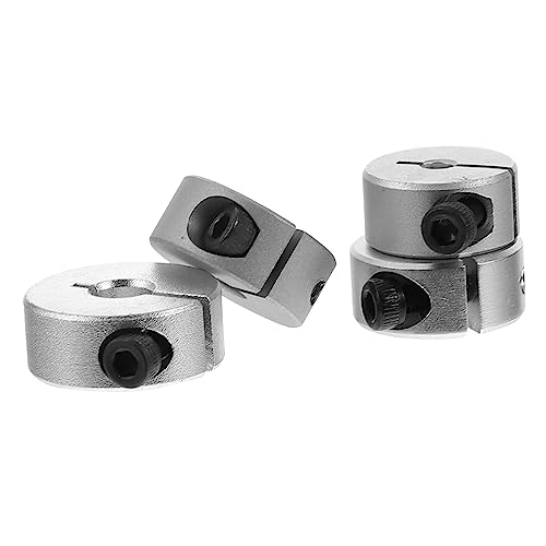 Unomor 1set Split Rings Split Type Fixing Rings Practical Shaft Clamps Machinery Retaining Rings Practical Rings Dirt-resistant Clamping Rings Fixing Rings Silver Aluminum 4pcs
