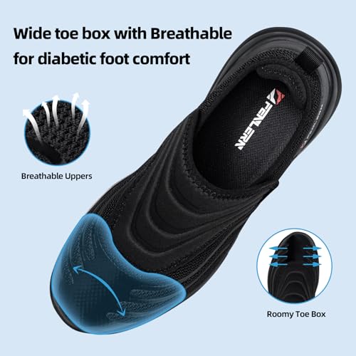 Non Slip Diabetic Shoes for Men Wide Slip On Walking Shoes Lightweight Breathable Swollen Feet Shoes Cushion3
