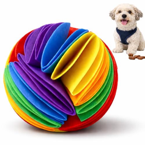 PUPIO Premium Durable Felt Snuffle Ball for Dogs – Hide Treats for Interactive Sniffing & Mental Stimulation, Mental Enrichment and Reduce Boredom