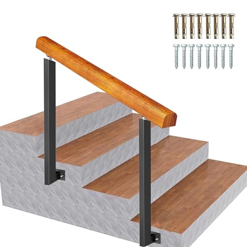 Rambarde d'escalier extérieure contre chutes rampe en bois de porche entrée fixation latérale