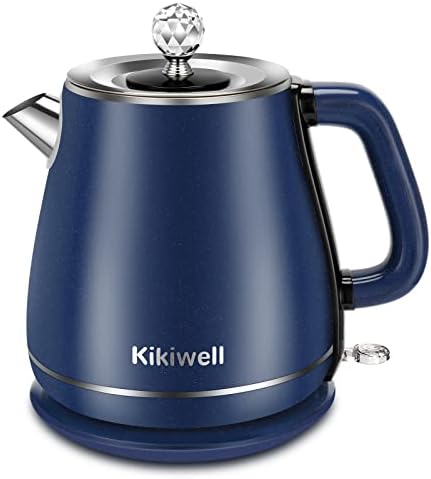 Electric Kettles Stainless Steel for Boiling Water, Double Wall Hot Water Boiler Heater, Cool Touch Electric Teapot, Auto Shut-Off & Boil-Dry Protection, 120V/1200W, 1.8Liter, 2 Year Warranty(Blue)