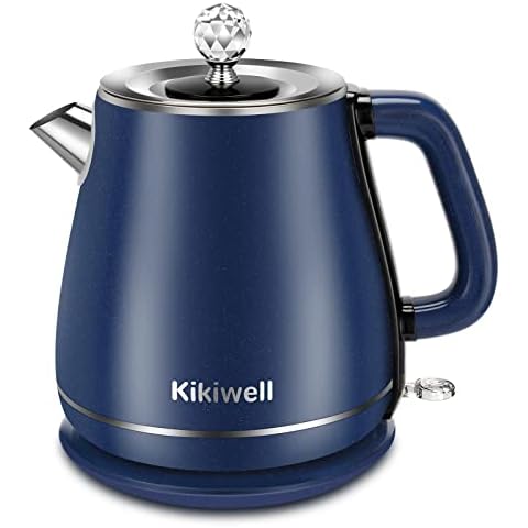 Electric Kettles Stainless Steel for Boiling Water, Double Wall Hot Water Boiler Heater, Cool Touch Electric Teapot, Auto Shut-Off & Boil-Dry Protection, 120V/1200W, 1.8Liter, 2 Year Warranty(Blue) Cover