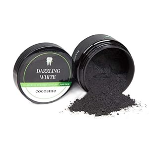 COCOSME Activated Charcoal Teeth Whitening Powder – for white healthy and clean teeth – 100% Natural and Vegan – mint…