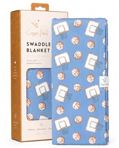 Image of Copper Pearl Swaddle Blankets for Newborns | Soft Stretchy Receiving Blankets for Boys and Girls | Large 46 x 46 Inch Baby Blankets | Lightweight and Breathable Swaddles | Dunk