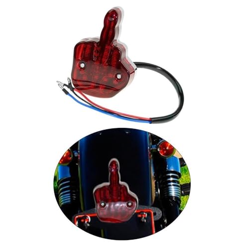 Luz trasera universal de 12V para motocicleta con diseño de dedo medio 4