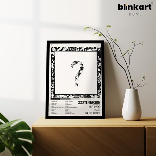 Image of BLINKART XXXTENTACTION- ? Wall Photo Frames | Wall Art for Bedroom, Living Room, Studio or Office | Album Cover Print with Spotify Song Link QR Code | Gift for Fans - 8x12 In