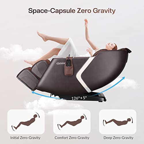 Comfier 2023 Massage Chair Full Body,Gifts For Women,Men,Zero Gravity Recliner With Sl Track, Bluetooth,Yoga Stretching,Air Compression,Foot Rollers,Heating,Shiatsu Kneading Chair Massager,Brown #TOP4