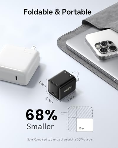 Image of Fast Charging for iPhone 16 /15 Charger,PD 3.0 PPS 33W GaN USBC Charger Block Foldable Plug Compact Type-C Wall Charge Adapter for Apple iPhone 16 Pro Max Series,Galaxy S25 /Pixel 9 /iPad Pro (Black)
