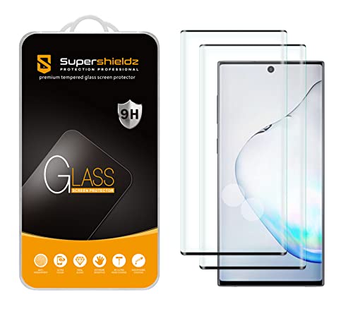 Supershieldz (2 Pack) Designed for Samsung Galaxy Note 10 Tempered Glass Screen Protector, Anti Scratch, Bubble Free (Black)