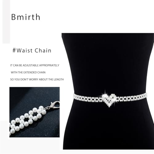 Pearl Belt Chain Pearl Waist Chain Belt Heart Body Chain Dress Summer Beach Body Accessories for Women3