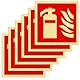 6 Stück PVC-Feuerlöscher, 15 x 15 cm PVC Nachleuchtend Selbstklebende Brandschutzschild, Feuerlöscher Schilder, Feuerlöscher Aufkleber, Brandschutzzeichen für Haus, Büro, Baustelle und Auto Auto