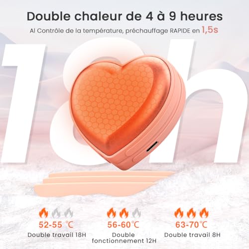 Chaufferette main rechargeable 5200mAh x2 avec 18h d'autonomie